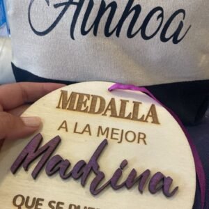 Medalla personalizada para madrina o padrino